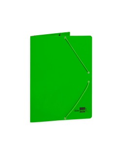 Carpeta liderpapel gomas tres solapas carton plastificado folio color verde