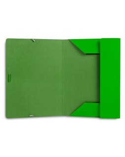 Carpeta liderpapel gomas tres solapas carton plastificado folio color verde