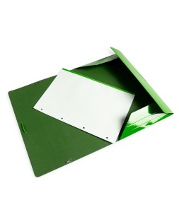 Carpeta liderpapel gomas tres solapas carton plastificado folio color verde