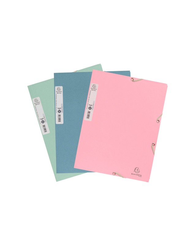 Carpeta exacompta autentik gomas carton reciclado tres solapas din a4+ pack de 6 colores surtidos