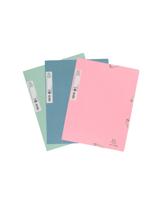 Carpeta exacompta autentik gomas carton reciclado tres solapas din a4+ pack de 6 colores surtidos