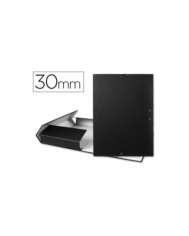 Carpeta proyectos liderpapel folio lomo 30mm carton forrado negra