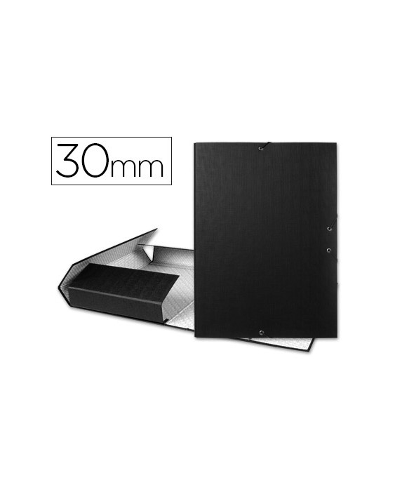 Carpeta proyectos liderpapel folio lomo 30mm carton forrado negra