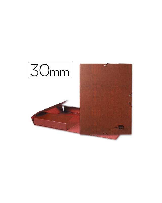 Carpeta proyectos liderpapel folio lomo 30mm carton forrado cuero