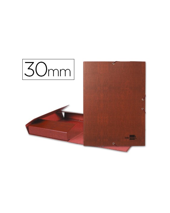 Carpeta proyectos liderpapel folio lomo 30mm carton forrado cuero