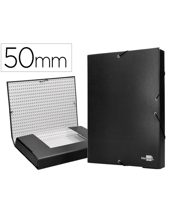 Carpeta proyectos liderpapel folio lomo 50mm carton forradonegra