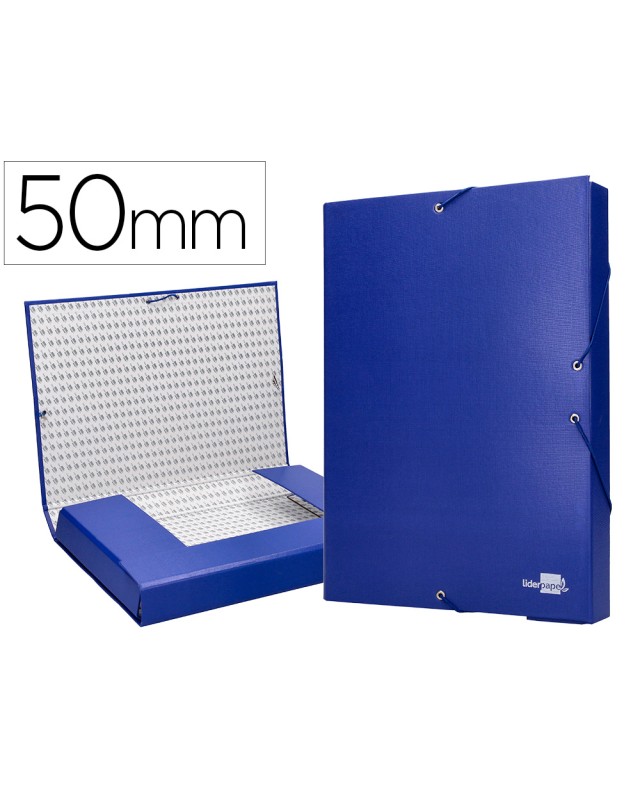 Carpeta proyectos liderpapel folio lomo 50mm carton forradoazul