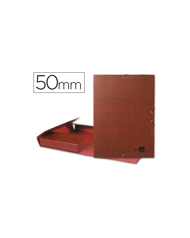 Carpeta proyectos liderpapel folio lomo 50mm carton forradocuero