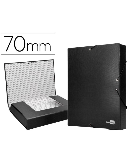 Carpeta proyectos liderpapel folio lomo 70mm carton forrado negra