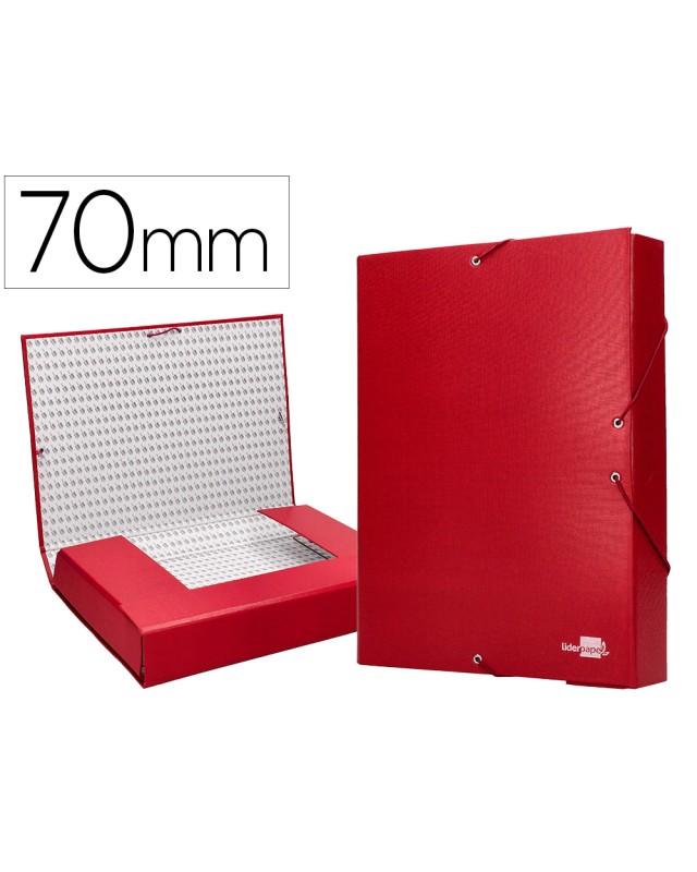Carpeta proyectos liderpapel folio lomo 70mm carton forrado roja