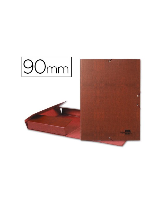 Carpeta proyectos liderpapel folio lomo 90mm carton forrado cuero