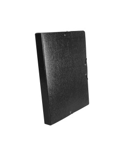 Carpeta proyectos liderpapel folio lomo 30mm carton gofrado negra