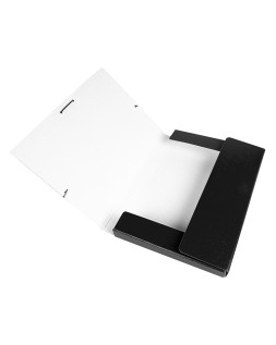 Carpeta proyectos liderpapel folio lomo 30mm carton gofrado negra