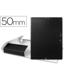 Carpeta proyectos liderpapel folio lomo 50mm carton gofrado negra