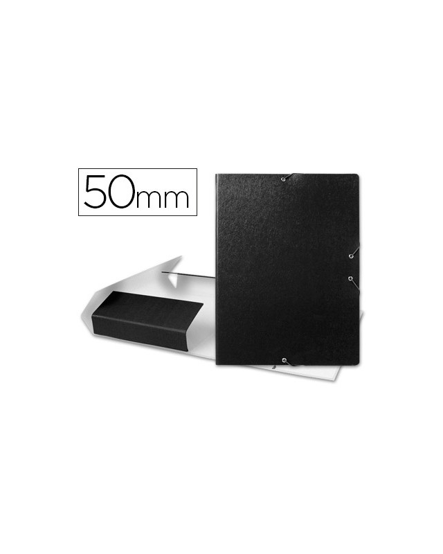 Carpeta proyectos liderpapel folio lomo 50mm carton gofrado negra