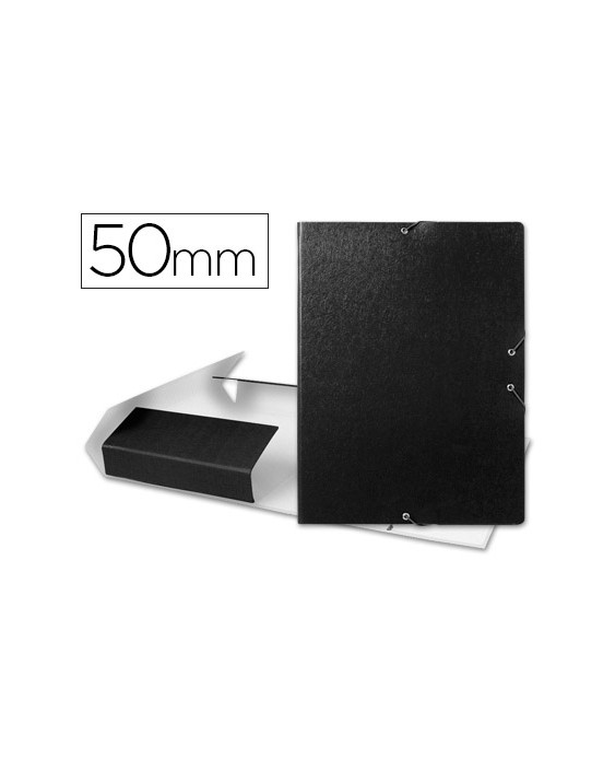 Carpeta proyectos liderpapel folio lomo 50mm carton gofrado negra