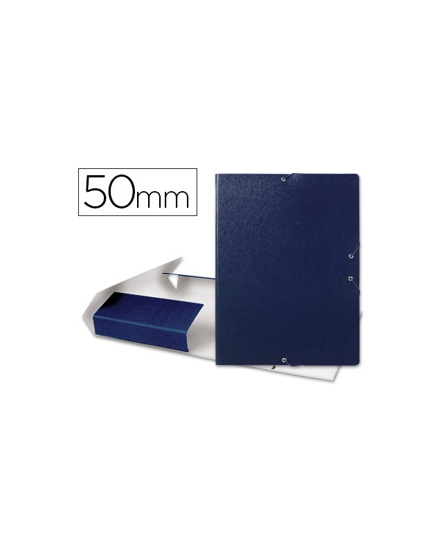 Carpeta proyectos liderpapel folio lomo 50mm carton gofrado azul