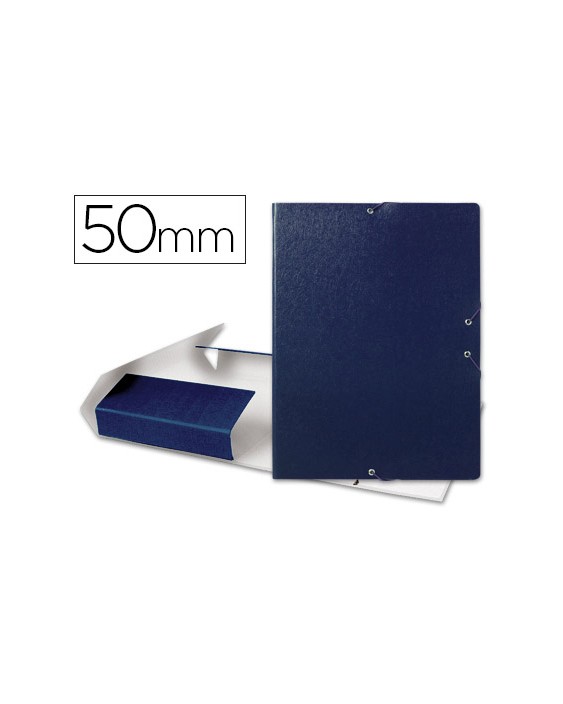 Carpeta proyectos liderpapel folio lomo 50mm carton gofrado azul