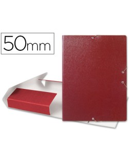 Carpeta proyectos liderpapel folio lomo 50mm carton gofrado roja