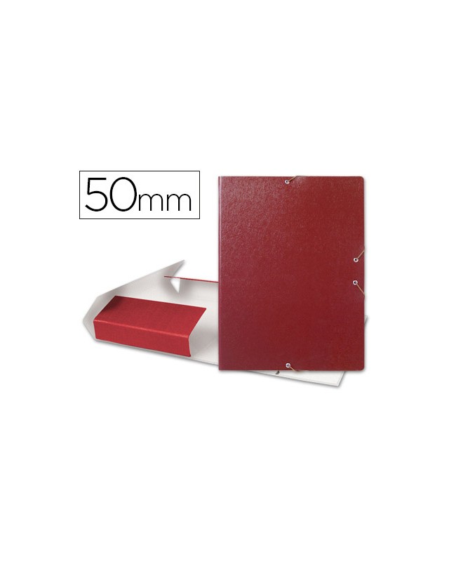 Carpeta proyectos liderpapel folio lomo 50mm carton gofrado roja