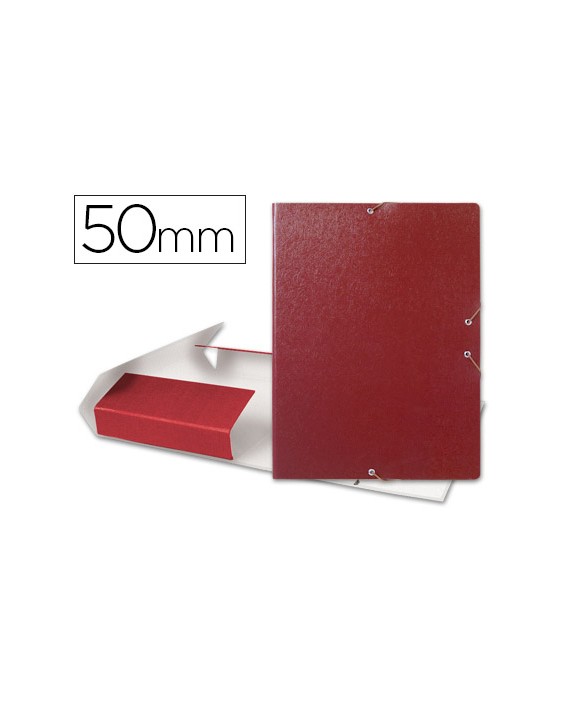 Carpeta proyectos liderpapel folio lomo 50mm carton gofrado roja