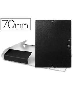 Carpeta proyectos liderpapel folio lomo 70mm carton gofrado negra