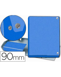Carpeta proyectos pardo folio lomo 90 mm carton forrado azul con broche