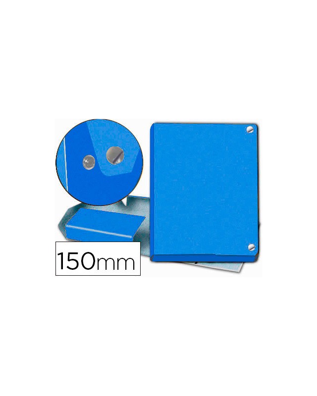Carpeta proyectos pardo folio lomo 150 mm carton forrado azul con broche