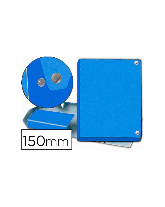 Carpeta proyectos pardo folio lomo 150 mm carton forrado azul con broche