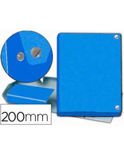 Carpeta proyectos pardo folio lomo 200 mm carton forrado azul con broche