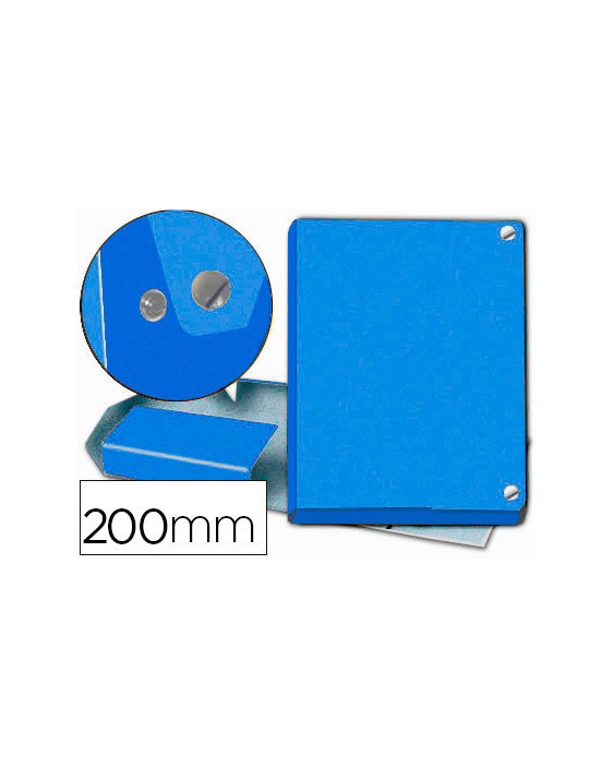 Carpeta proyectos pardo folio lomo 200 mm carton forrado azul con broche