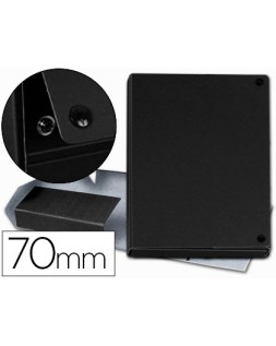 Carpeta proyectos pardo folio lomo 70 mm carton forrado negro con broche