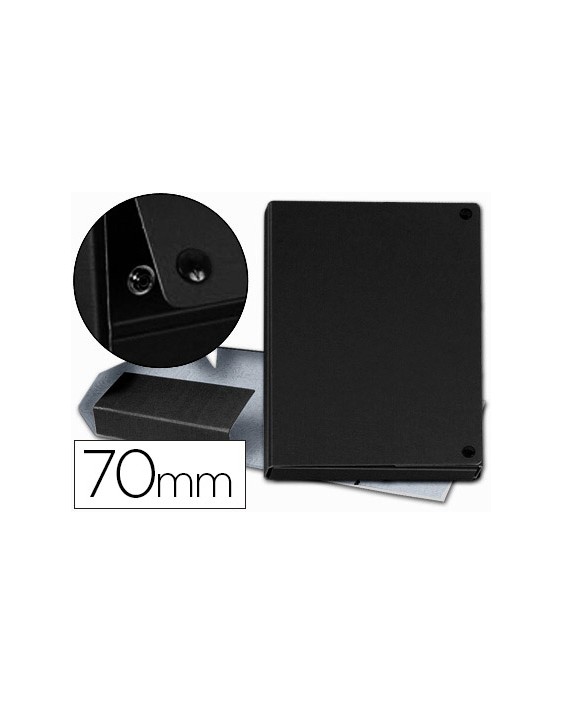 Carpeta proyectos pardo folio lomo 70 mm carton forrado negro con broche