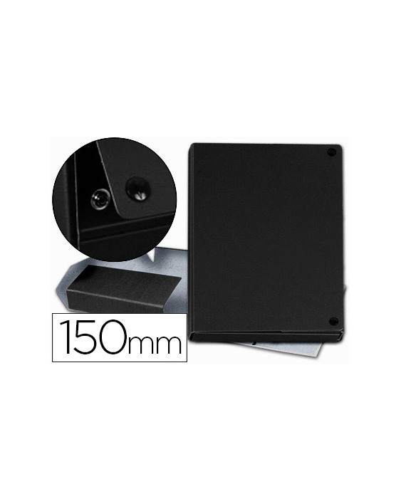 Carpeta proyectos pardo folio lomo 150 mm carton forrado negro con broche