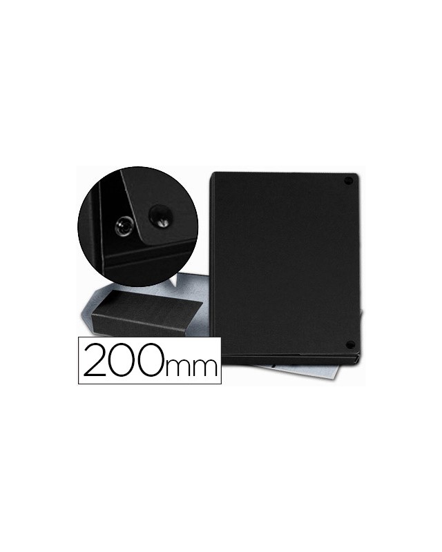 Carpeta proyectos pardo folio lomo 200 mm carton forrado negro con broche