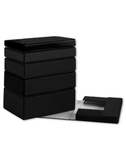 Carpeta proyectos pardo folio lomo 200 mm carton forrado negro con broche