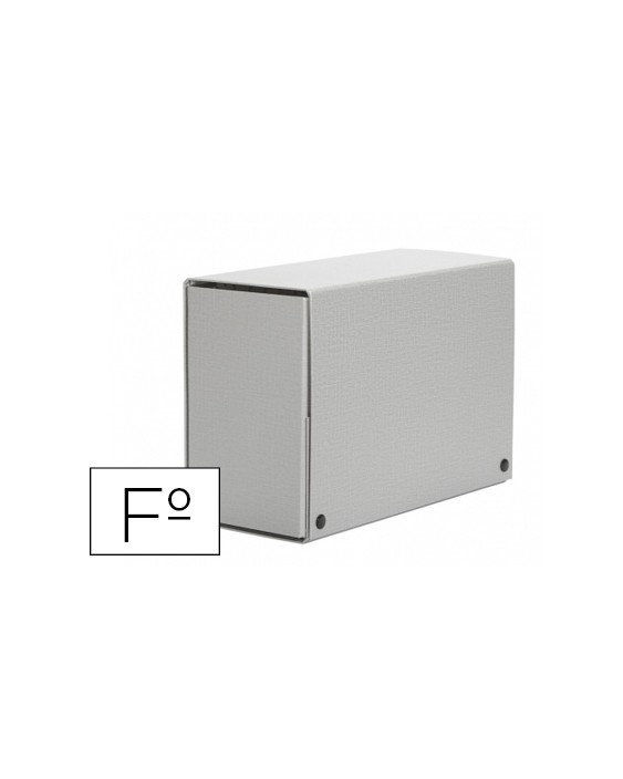 Carpeta proyectos pardo folio lomo 150 mm carton forrado gris con broche