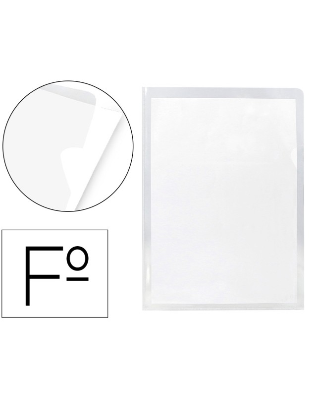 Carpeta dossier uñero plastico q-connect 180 mc folio transparente