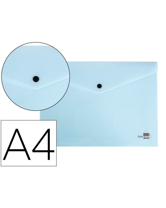 Carpeta liderpapel dossier broche polipropileno din a4 celeste opaco 50 hojas