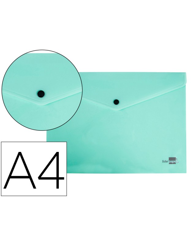 Carpeta liderpapel dossier broche polipropileno din a4 verde manzana opaco 50 hojas