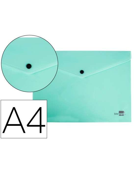 Carpeta liderpapel dossier broche polipropileno din a4 verde manzana opaco 50 hojas