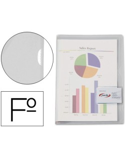 Carpeta dossier uñero plastico pardo folio transparente