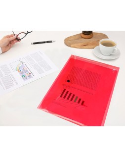Carpeta liderpapel dossier broche 34040 polipropileno din a4 roja transparente 50 hojas