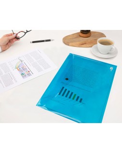 Carpeta liderpapel dossier broche 34042 polipropileno din a4 azul transparente 50 hojas