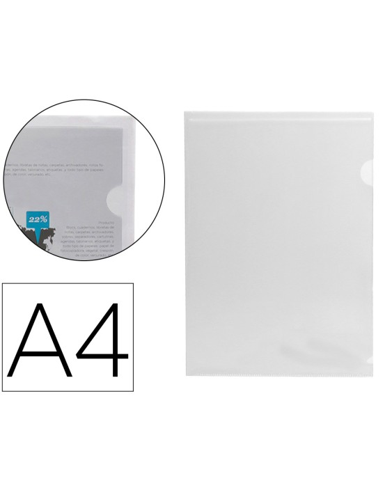 Carpeta liderpapel dossier uñero 44004 polipropileno din a4 incolora 20 hojas