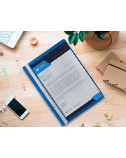 Carpeta dossier fastener plastico q-connect din a4 azul