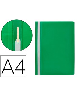 Carpeta dossier fastener plastico q-connect din a4 verde