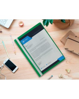 Carpeta dossier fastener plastico q-connect din a4 verde