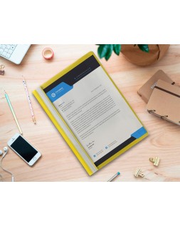 Carpeta dossier fastener plastico q-connect din a4 amarilla
