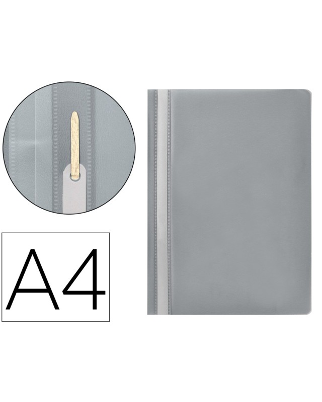 Carpeta dossier fastener plastico q-connect din a4 gris